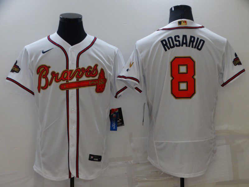 Men Atlanta Braves #8 Rosario White Gold Elite Nike 2022 MLB Jersey->minnesota twins->MLB Jersey